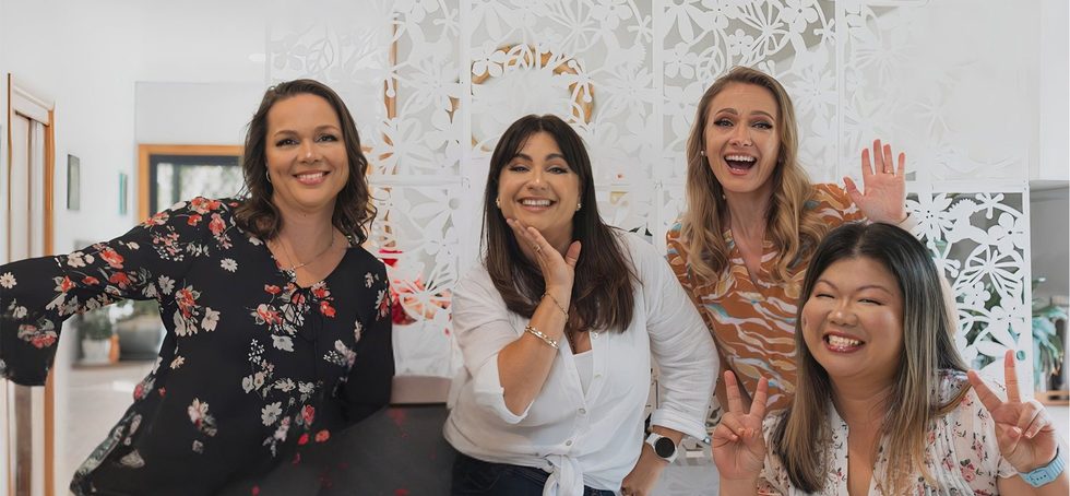 Jitka, Nikoletta, Zsuzsa and Joanna of NN Accountability, from left to right, together in the office